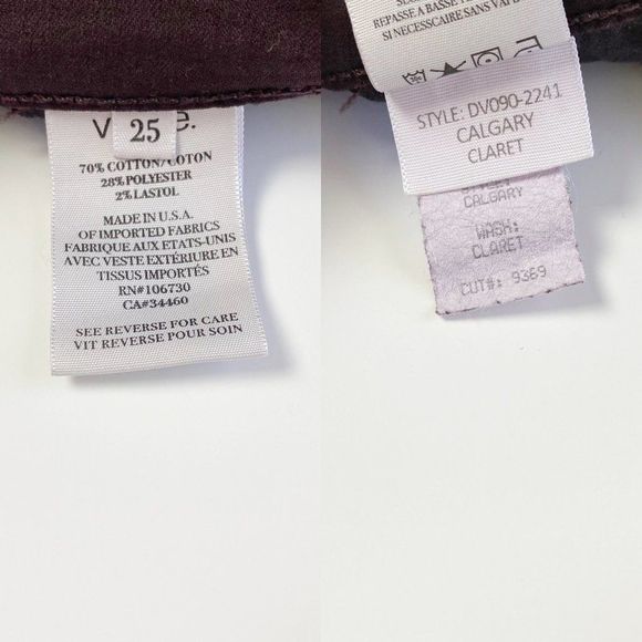 Vince Calgary Skinny Jean Mid Rise Ankle Zip Claret Burgundy Red 25 - Picture 8 of 10